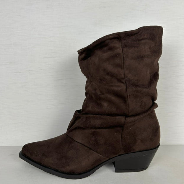 Slouchy cowboylaarzen met trendy design bruin