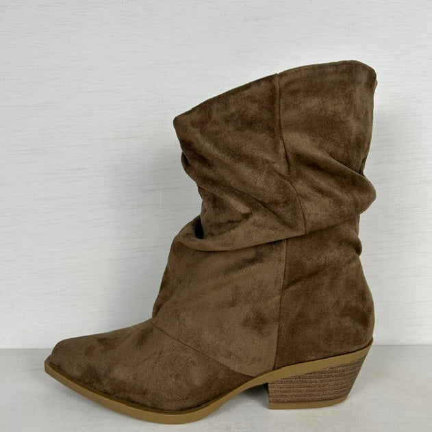 Slouchy cowboylaarzen met trendy design khaki