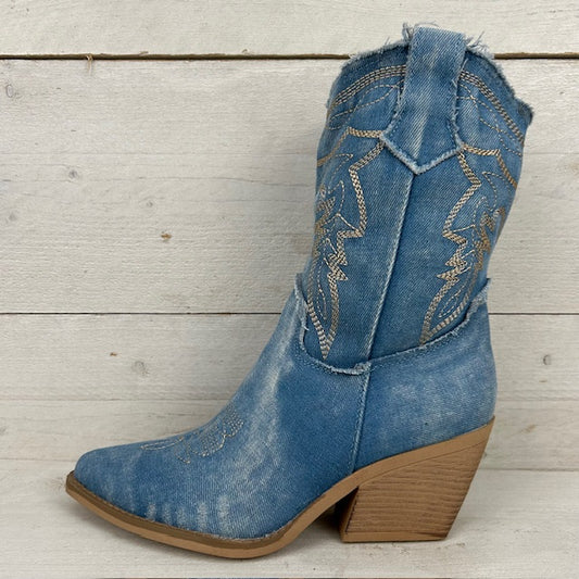 Stoere cowboylaarzen light jeans
