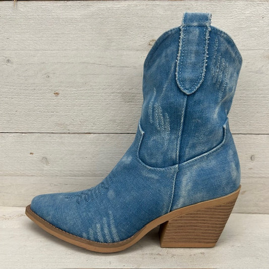 Kort cowboylaarsje light jeans