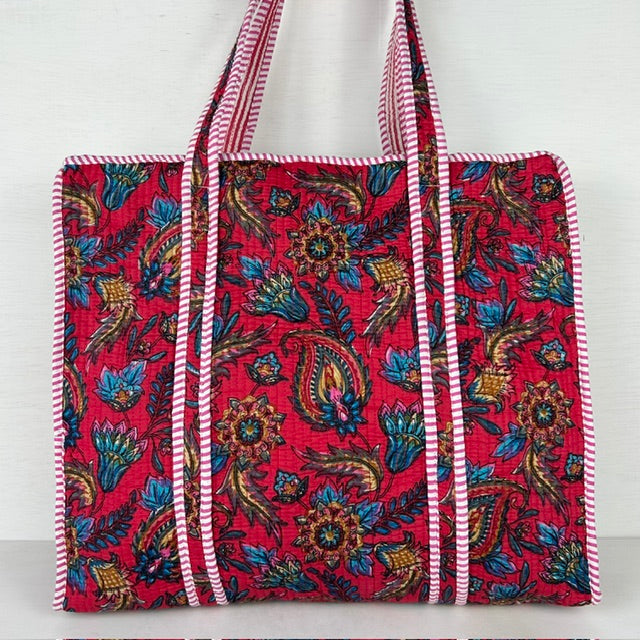 Zomerse shopper bloem rood