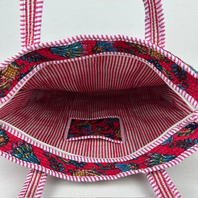 Zomerse shopper bloem rood
