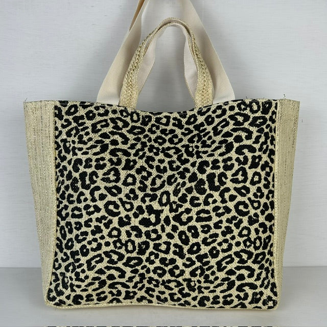 Geweldige strandtas panter beige
