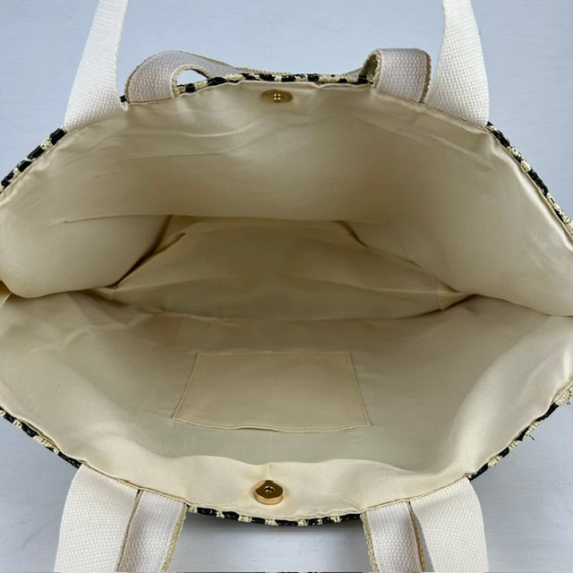 Geweldige strandtas panter beige