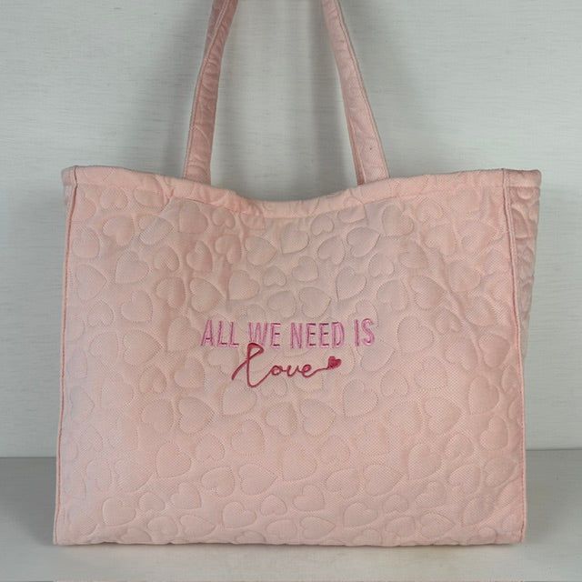 Padded love shopper roze