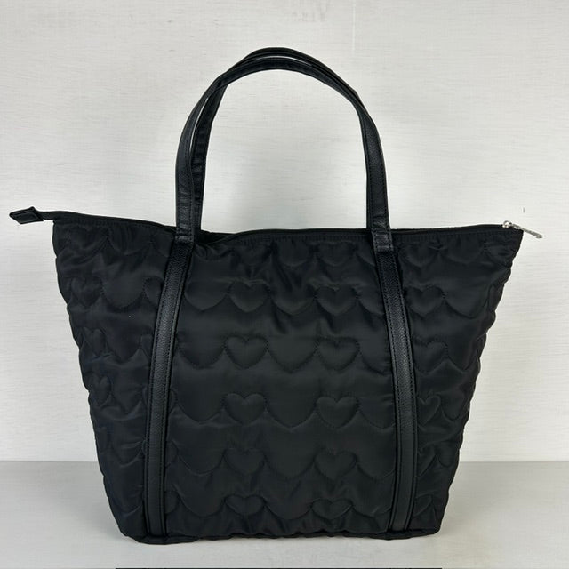 Padded love shopper met franjes zwart