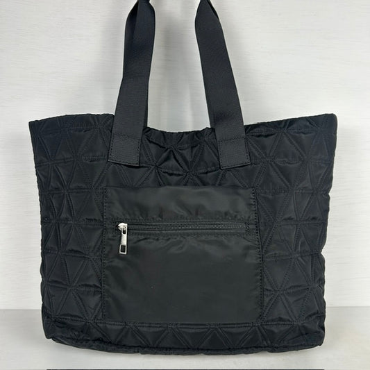 Padded shopper met vakje zwart