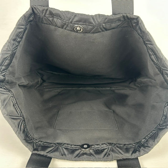 Padded shopper met vakje zwart