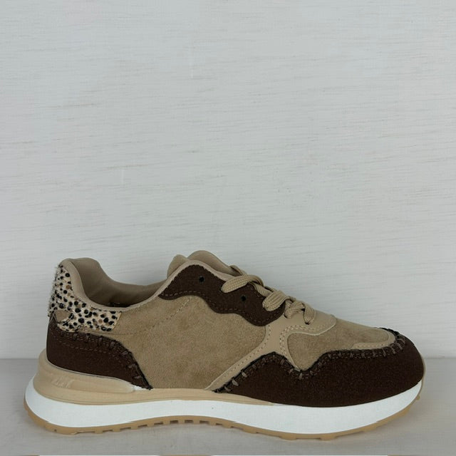 Geweldige sneakers met casual design khaki bruin