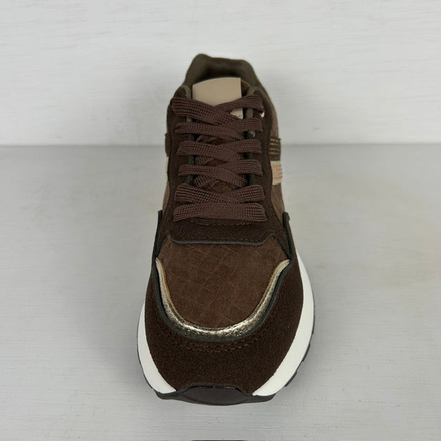 Casual sneakers met leuke details bruin
