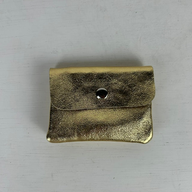 Real leather portemonneetje goud