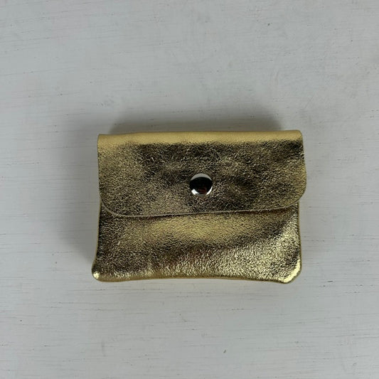 Real leather portemonneetje goud
