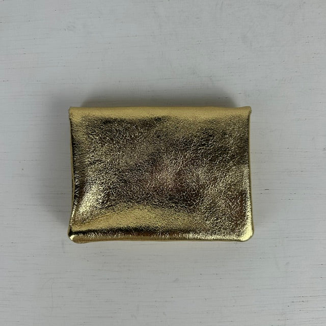 Real leather portemonneetje goud