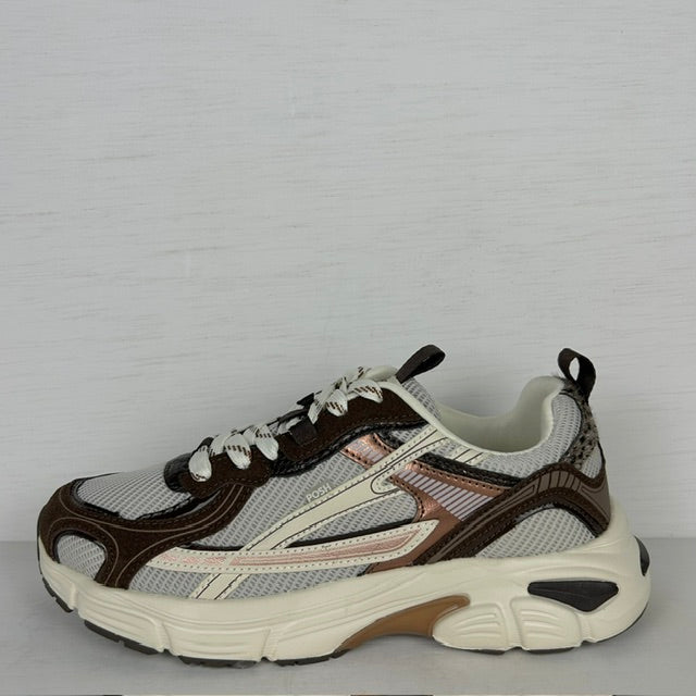 Posh by Poelman trendy sneakers brown with combination