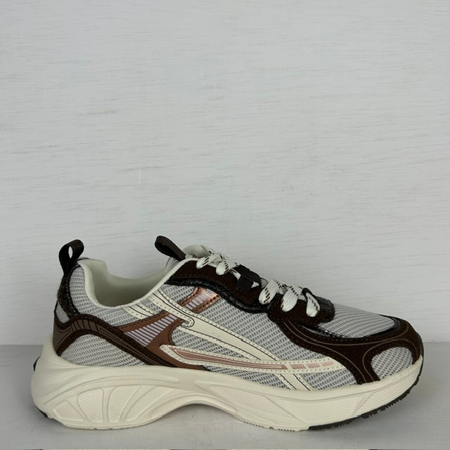 Posh by Poelman trendy sneakers brown with combination