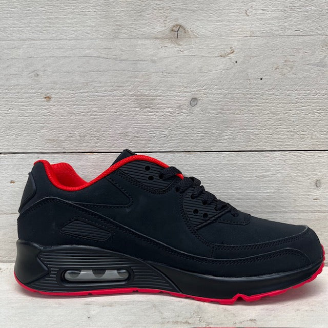 Air sneakers zwart rood (verkrijgbaar van maat 36 t/m maat 45)
