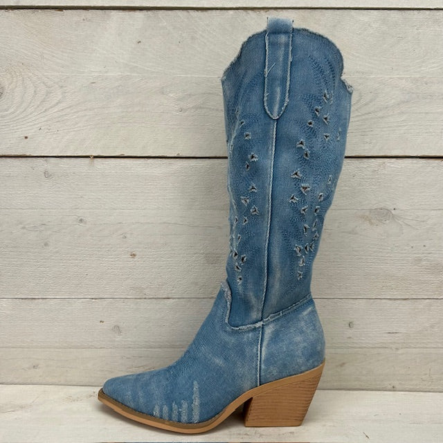 Gave hoge cowboylaarzen light jeans
