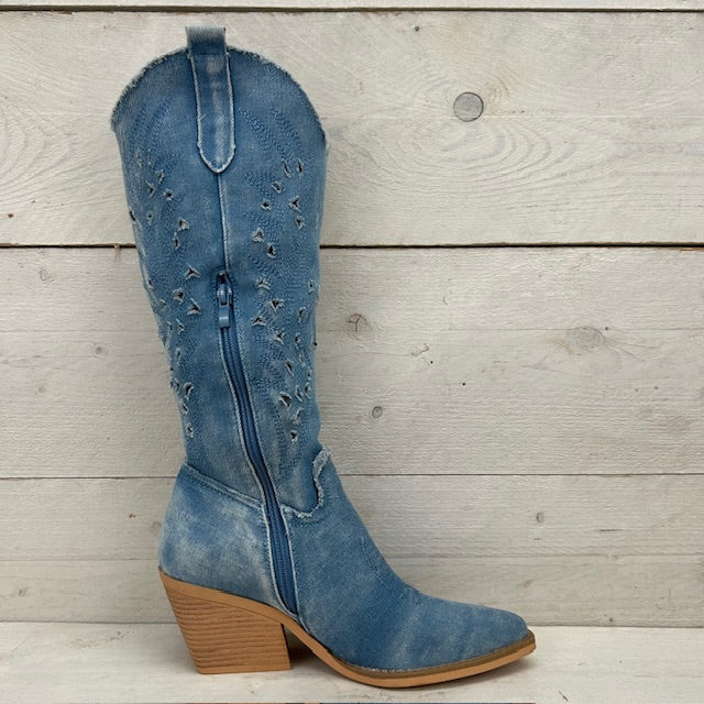Gave hoge cowboylaarzen light jeans