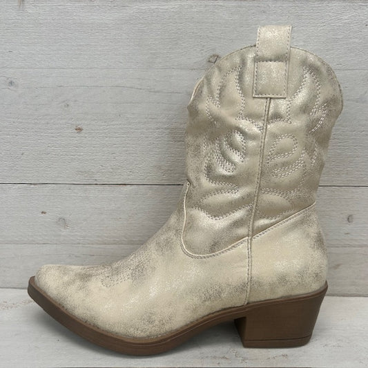 Leuke cowboylaars met print licht goud
