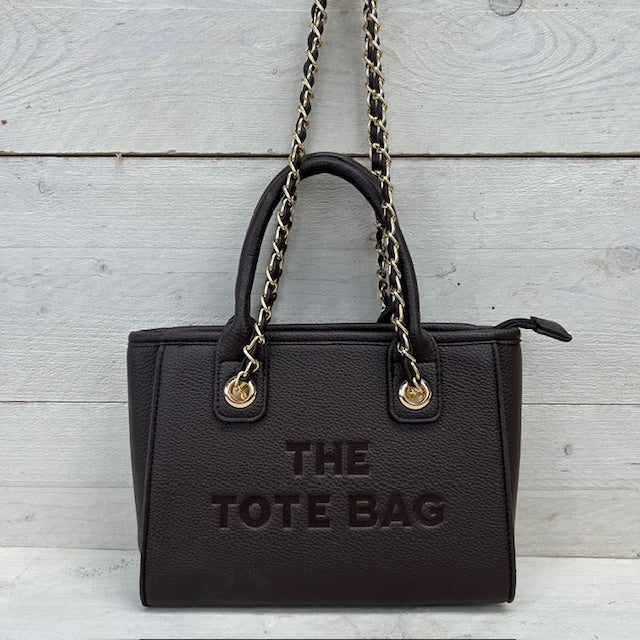 The tote bag met leuk design klein bruin