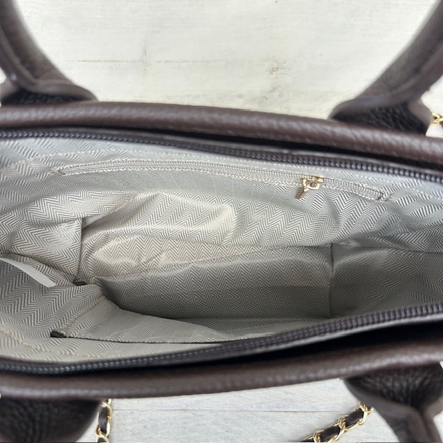 The tote bag met leuk design klein bruin