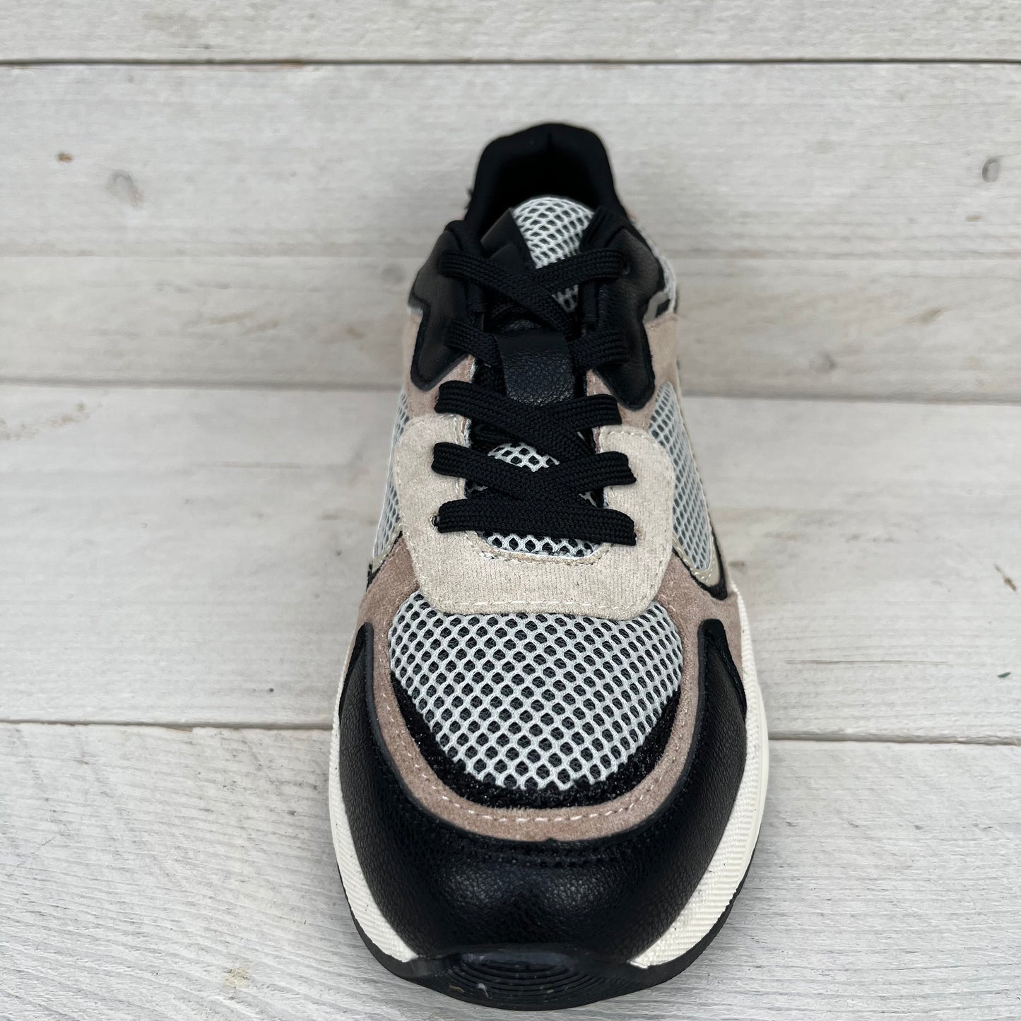 Posh by Poelman sneakers black with beige combination
