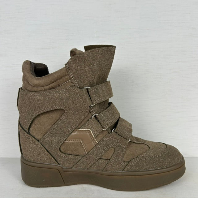 Trendy wedge sneakers khaki