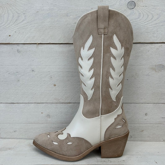 Cowboylaarzen met gaaf design khaki