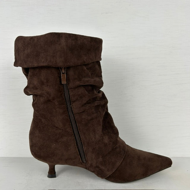 Slouchy cowboylaarzen met franjes bruin