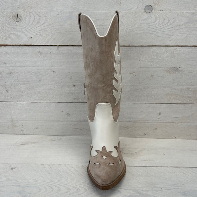 Cowboylaarzen met gaaf design khaki