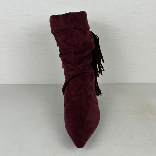 Slouchy cowboylaarzen met franjes rood