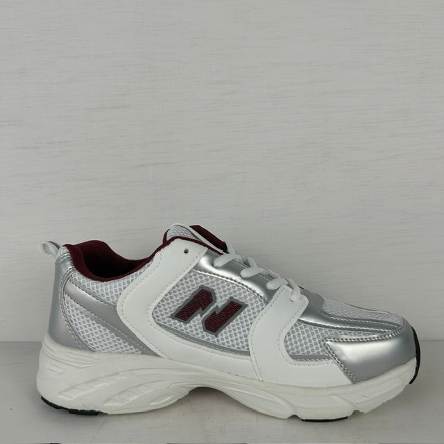 Sportieve sneakers met trendy design wit rood