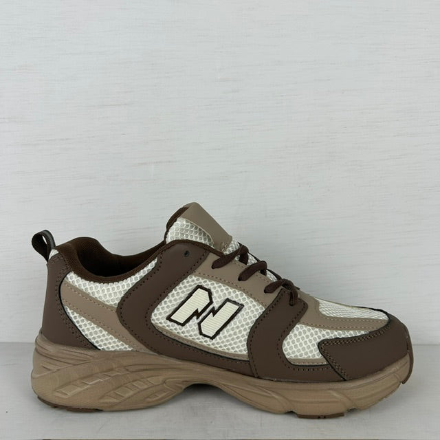 Sportieve sneakers met trendy design khaki