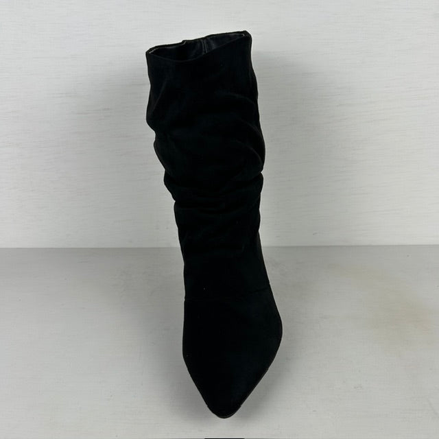 Slouchy cowboylaarzen met naaldhakje zwart