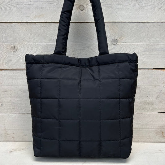 Padded shopper zwart