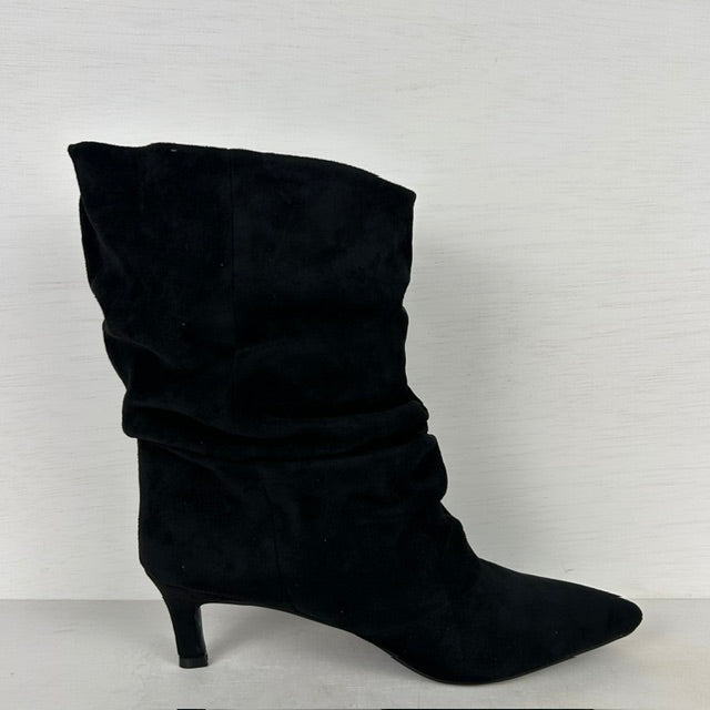 Slouchy cowboylaarzen met naaldhakje zwart