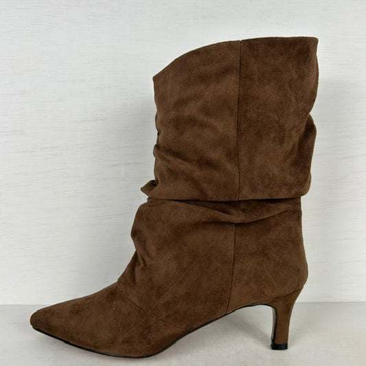 Slouchy cowboylaarzen met naaldhakje bruin