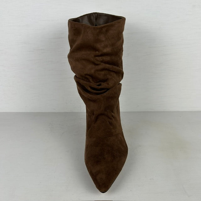 Slouchy cowboylaarzen met naaldhakje bruin