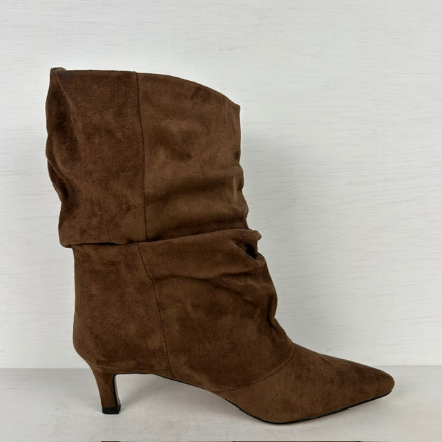 Slouchy cowboylaarzen met naaldhakje bruin