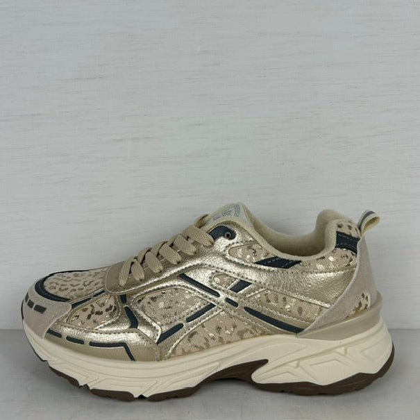 Trendy sneakers met sportief design beige