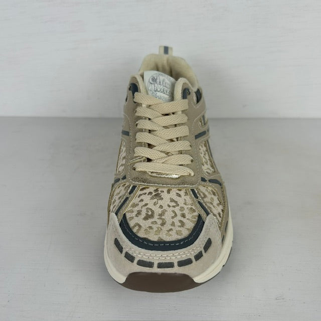 Trendy sneakers met sportief design beige