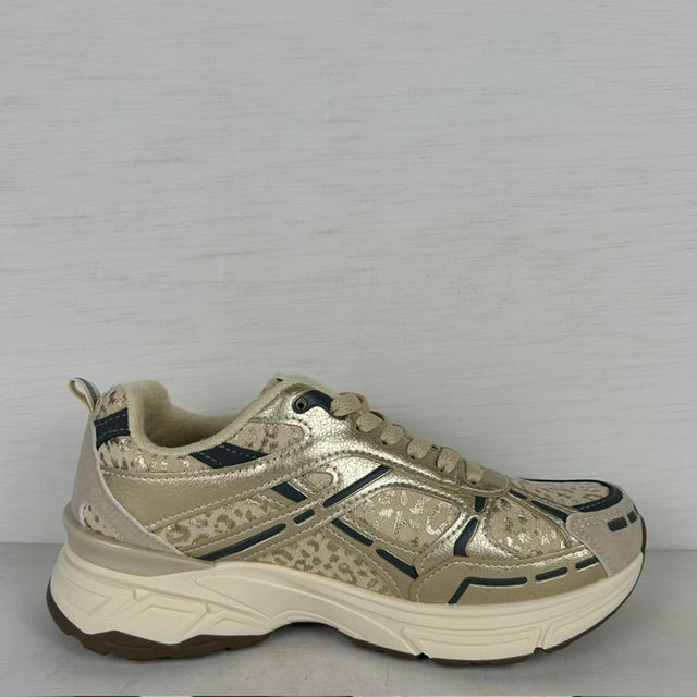 Trendy sneakers met sportief design beige