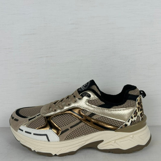 Trendy sneakers met sportief design goud