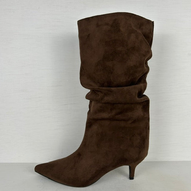Trendy cowboylaarzen met naaldhakje bruin