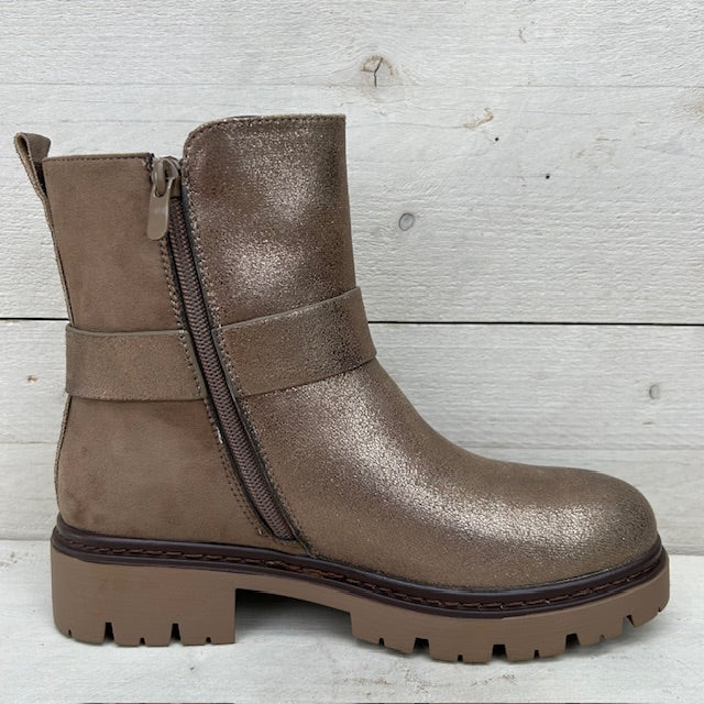 Stoere boots met metallic detail goud