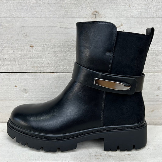 Stoere boots met metallic detail zwart