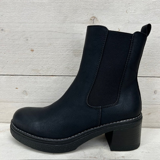 Stoere laarzen met stevige hak zwart