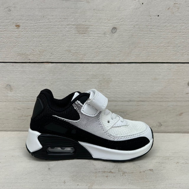 Kids leuke air sneakers wit zwart (maat 24 t/m maat 29)