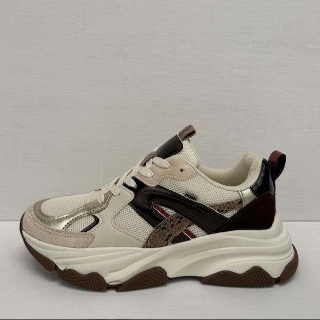 Posh by Poelman gigi sneakers brown with combination