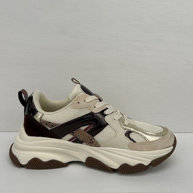 Posh by Poelman gigi sneakers brown with combination